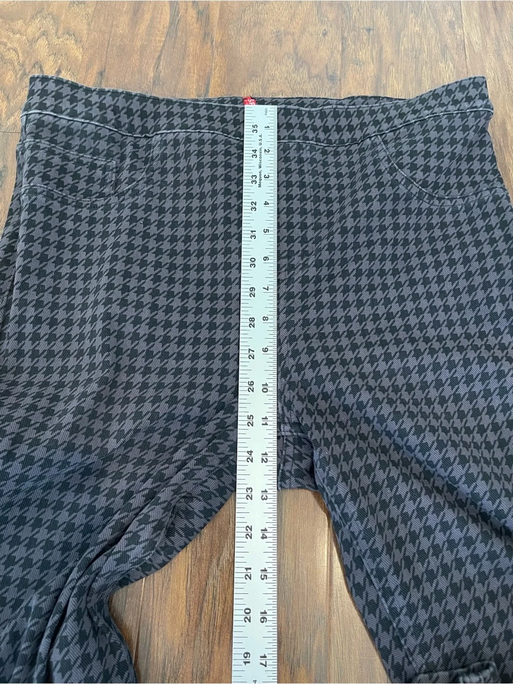 Spanx Jeanish Ankle Leggings Houndstooth Black Gray Size XL